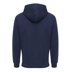 Vue Sweat à capuche avec zip en coton recyclé Iqoniq Abisko de couleur bleu| Krokrodeal