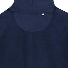 Vue Sweat à capuche avec zip en coton recyclé Iqoniq Abisko de couleur bleu| Krokrodeal