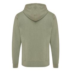 Vue Sweat à capuche avec zip en coton recyclé Iqoniq Abisko de couleur vert| Krokrodeal