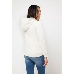Vue Sweat à capuche avec zip en coton recyclé Iqoniq Abisko de couleur beige| Krokrodeal