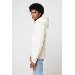 Vue Sweat à capuche avec zip en coton recyclé Iqoniq Abisko de couleur beige| Krokrodeal