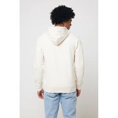 Vue Sweat à capuche avec zip en coton recyclé Iqoniq Abisko de couleur beige| Krokrodeal