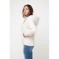 Vue Sweat à capuche avec zip en coton recyclé Iqoniq Abisko de couleur beige| Krokrodeal