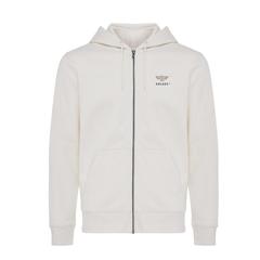 Vue Sweat à capuche avec zip en coton recyclé Iqoniq Abisko de couleur beige| Krokrodeal