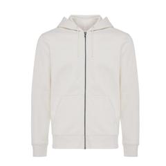 Vue Sweat à capuche avec zip en coton recyclé Iqoniq Abisko de couleur beige| Krokrodeal