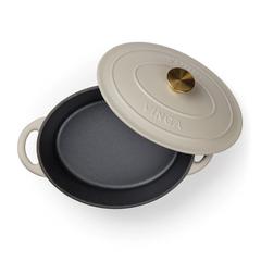 Vue VINGA Marmite en fonte émaillée 3.5L Monte de couleur gris| Krokrodeal