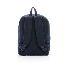 Vue Sac à dos en toile recyclée 285g/m² non teintée Aware™ de couleur bleu| Krokrodeal