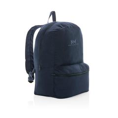 Vue Sac à dos en toile recyclée 285g/m² non teintée Aware™ de couleur bleu| Krokrodeal