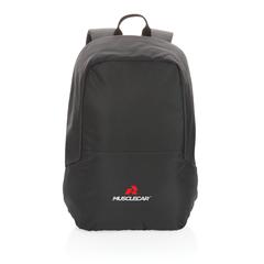 Vue Sac à dos antivol en rPET Impact AWARE™ de couleur noir| Krokrodeal