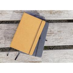 Vue Carnet A5 à couverture rigide en cuir recyclé de couleur gris| Krokrodeal