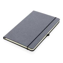Vue Carnet A5 à couverture rigide en cuir recyclé de couleur gris| Krokrodeal