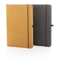 Vue Carnet A5 à couverture rigide en cuir recyclé de couleur gris| Krokrodeal