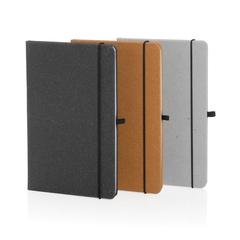 Vue Carnet A5 à couverture rigide en cuir recyclé de couleur gris| Krokrodeal