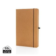 Vue Carnet A5 à couverture rigide en cuir recyclé de couleur marron| Krokrodeal