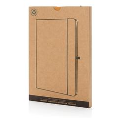 Vue Carnet A5 à couverture rigide en cuir recyclé de couleur marron| Krokrodeal