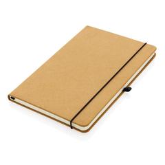 Vue Carnet A5 à couverture rigide en cuir recyclé de couleur marron| Krokrodeal