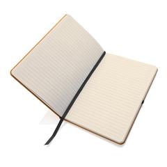 Vue Carnet A5 à couverture rigide en cuir recyclé de couleur marron| Krokrodeal
