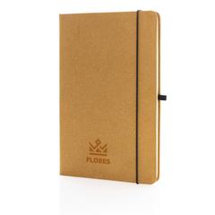 Vue Carnet A5 à couverture rigide en cuir recyclé de couleur marron| Krokrodeal