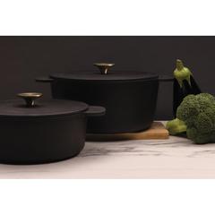 Vue Cocotte 23cm en fonte Ukiyo de couleur noir| Krokrodeal