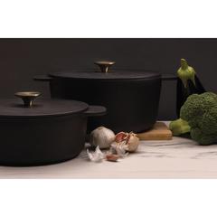 Vue Cocotte 23cm en fonte Ukiyo de couleur noir| Krokrodeal