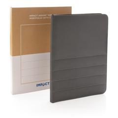 Vue Conférencier A4 zippé Impact en rPET AWARE™ de couleur gris| Krokrodeal