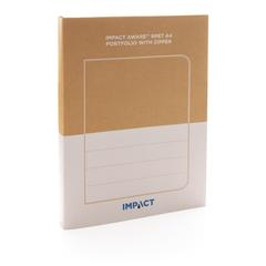 Vue Conférencier A4 zippé Impact en rPET AWARE™ de couleur gris| Krokrodeal