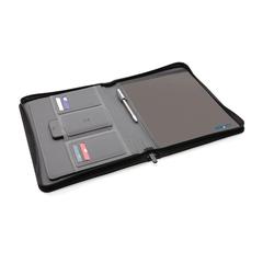 Vue Conférencier A4 zippé Impact en rPET AWARE™ de couleur gris| Krokrodeal