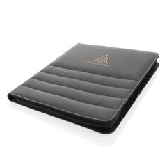 Vue Conférencier A4 zippé Impact en rPET AWARE™ de couleur gris| Krokrodeal