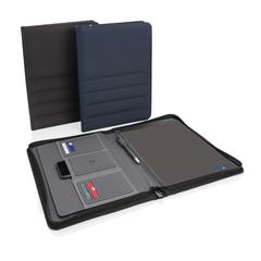 Vue Conférencier A4 zippé Impact en rPET AWARE™ de couleur gris| Krokrodeal