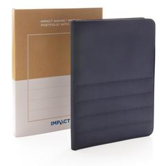 Vue Conférencier A4 zippé Impact en rPET AWARE™ de couleur bleu| Krokrodeal