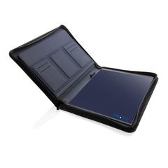 Vue Conférencier A4 zippé Impact en rPET AWARE™ de couleur bleu| Krokrodeal