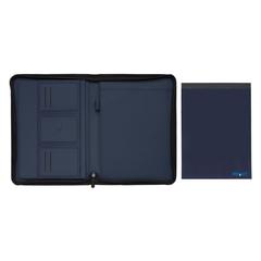 Vue Conférencier A4 zippé Impact en rPET AWARE™ de couleur bleu| Krokrodeal