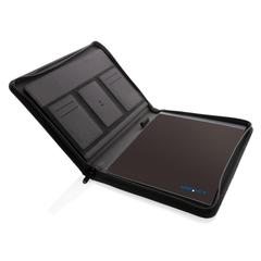 Vue Conférencier A4 zippé Impact en rPET AWARE™ de couleur noir| Krokrodeal