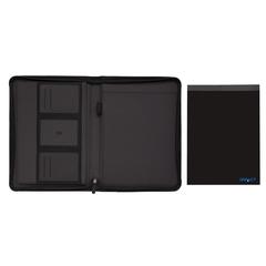 Vue Conférencier A4 zippé Impact en rPET AWARE™ de couleur noir| Krokrodeal