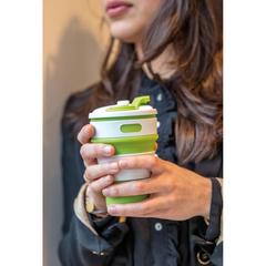 Vue Mug en silicone pliable de couleur vert| Krokrodeal