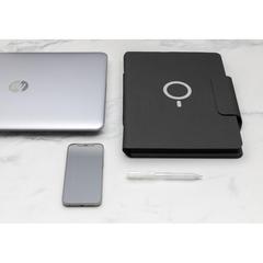 Vue Conférencier A4 avec chargeur induction 10W Artic de couleur noir| Krokrodeal