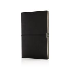 Vue Carnet de notes A5 Deluxe à couverture souple de couleur noir| Krokrodeal