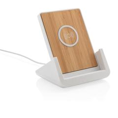 Vue Chargeur 10W avec support en ABS recyclé RCS Ontario de couleur blanc| Krokrodeal