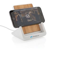 Vue Chargeur 10W avec support en ABS recyclé RCS Ontario de couleur blanc| Krokrodeal