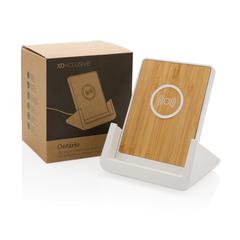Vue Chargeur 10W avec support en ABS recyclé RCS Ontario de couleur blanc| Krokrodeal