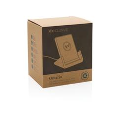 Vue Chargeur 10W avec support en ABS recyclé RCS Ontario de couleur blanc| Krokrodeal