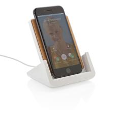Vue Chargeur 10W avec support en ABS recyclé RCS Ontario de couleur blanc| Krokrodeal
