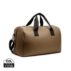 Vue VINGA Sac week-end en PU recyclé RCS Bermond de couleur marron| Krokrodeal