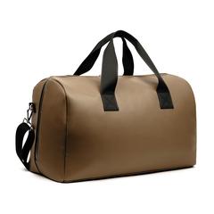 Vue VINGA Sac week-end en PU recyclé RCS Bermond de couleur marron| Krokrodeal