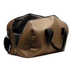 Vue VINGA Sac week-end en PU recyclé RCS Bermond de couleur marron| Krokrodeal