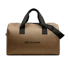 Vue VINGA Sac week-end en PU recyclé RCS Bermond de couleur marron| Krokrodeal