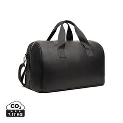 Vue VINGA Sac week-end en PU recyclé RCS Bermond de couleur noir| Krokrodeal