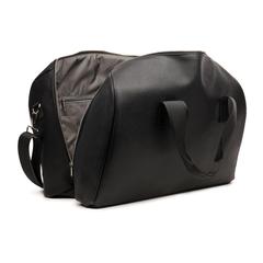 Vue VINGA Sac week-end en PU recyclé RCS Bermond de couleur noir| Krokrodeal