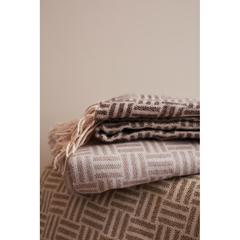 Vue VINGA Plaid Lenox de couleur marron| Krokrodeal