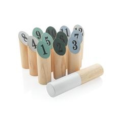 Vue Jeu de quilles scandinaves en bois de couleur marron| Krokrodeal